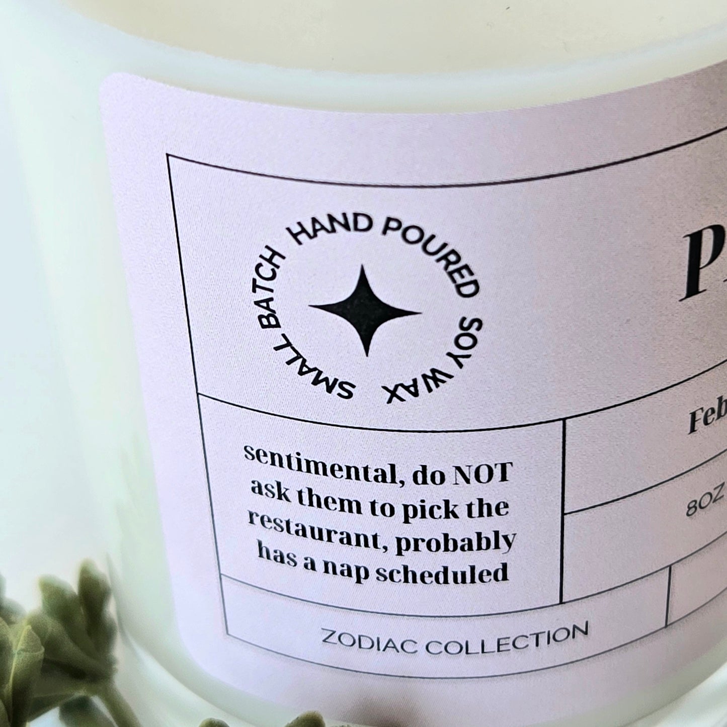 ZODIAC 4 oz candle - PISCES