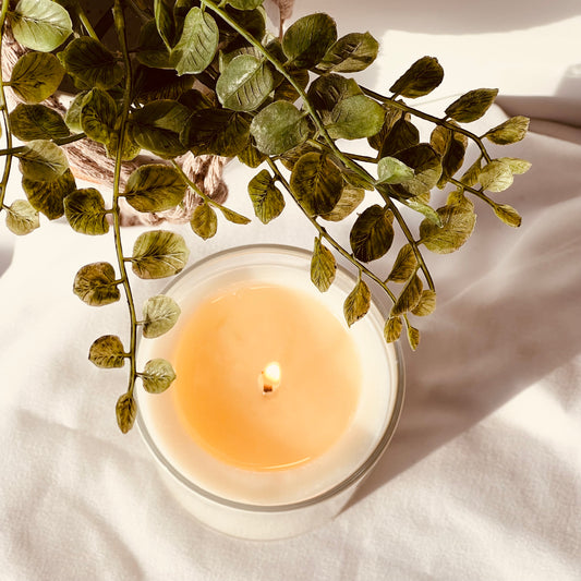 Scented soy candle burning