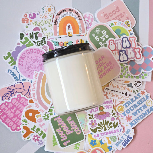 STICKER FUN - 8oz candle
